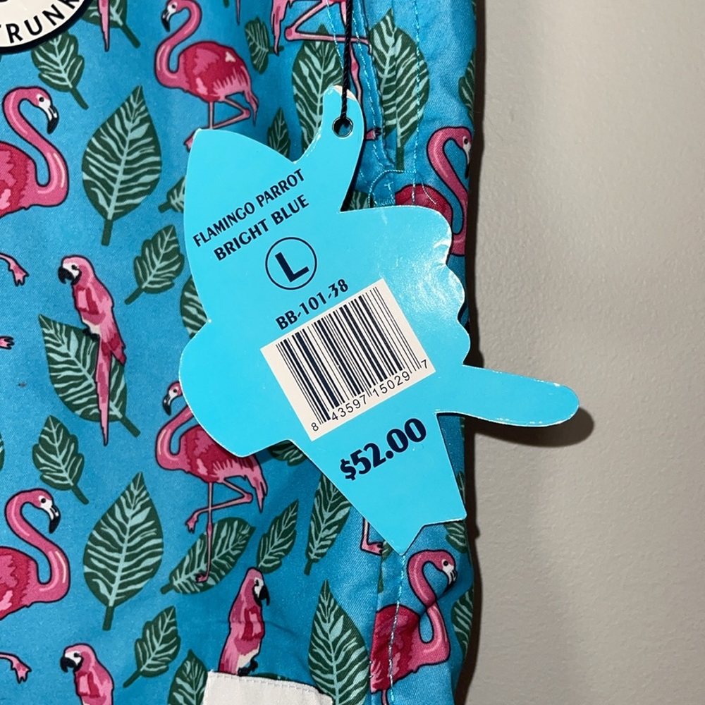 NEW Beach Bros. Large Blue Flamingo Swim Trunks - Picture 3 of 6